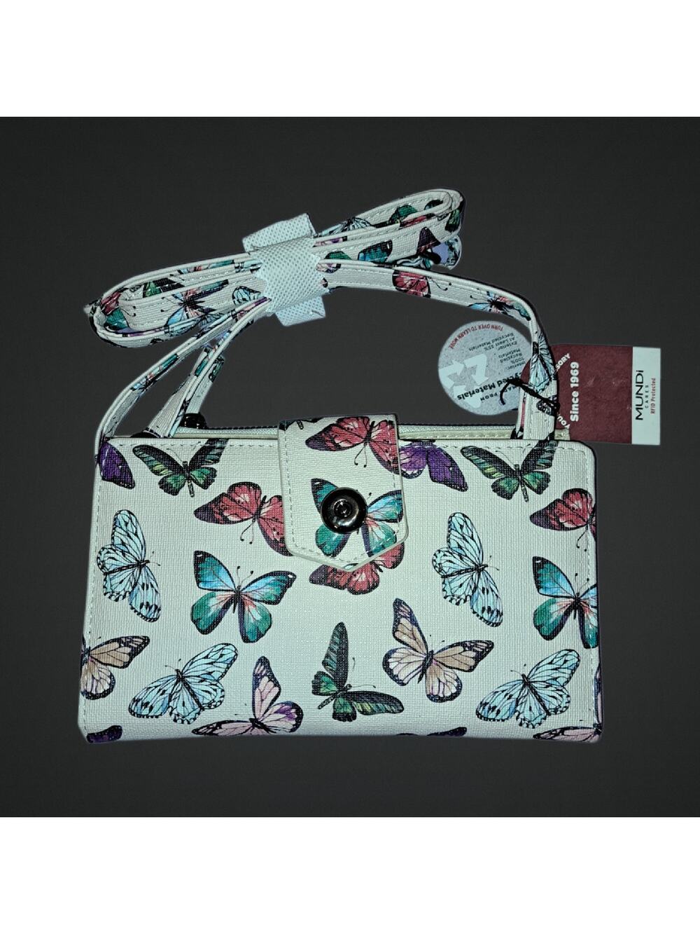 Womens Mundi RFID Blocking Butterfly Wallet Crossbody Purse